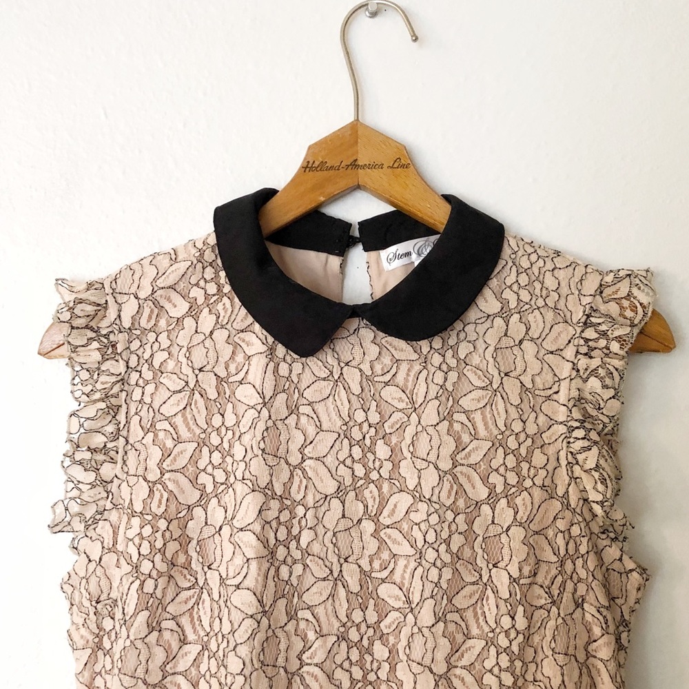 Lace Top with Peter Pan Collar